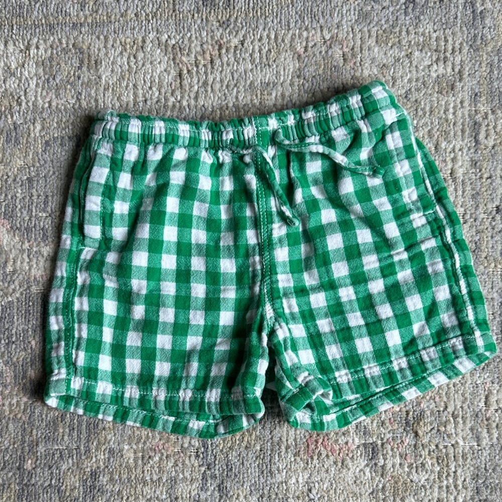 Old Navy Girls Green Gingham Shorts - Picture 2 of 4